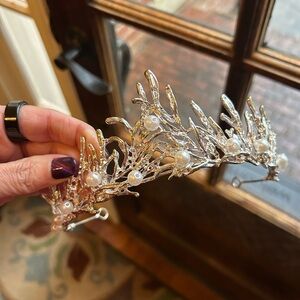 Elegant Silver and Pearl Tiara